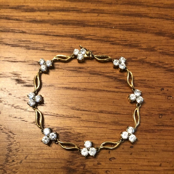 PAJ China Jewelry - 🌸VTG Sterling Silver Gold Plated (Vermeil) CZ Bracelet